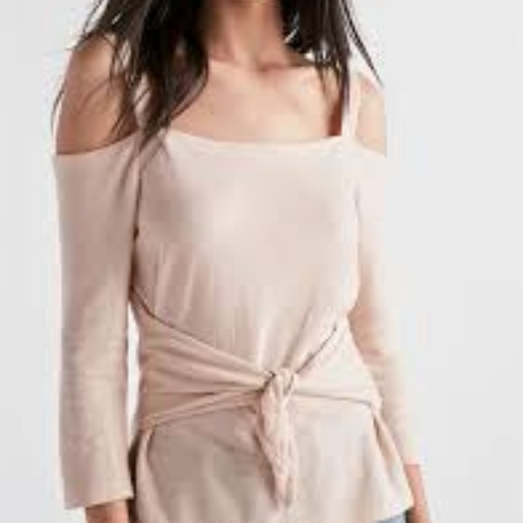 Lucky Tops - LUCKY Tie Front Off Shoulder Tee STYLE: 7W63811